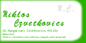 miklos czvetkovics business card